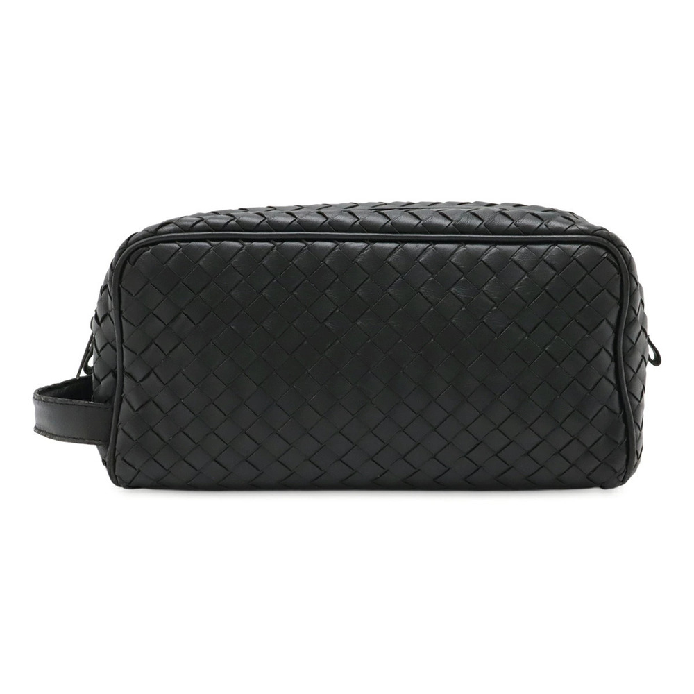 BOTTEGA VENETA Intrecciato Shoulder Bag Calf Leather Black
